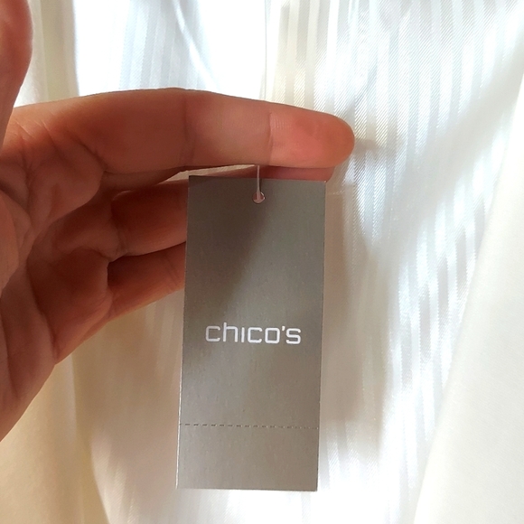 Chico's Black Label Antique White Zipper Blazer Jacket - Picture 6 of 16